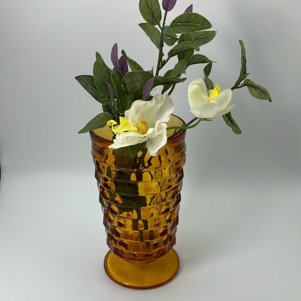 Mid-Century Amber Cubist Colony Tea Glass - Picture 9 of 9